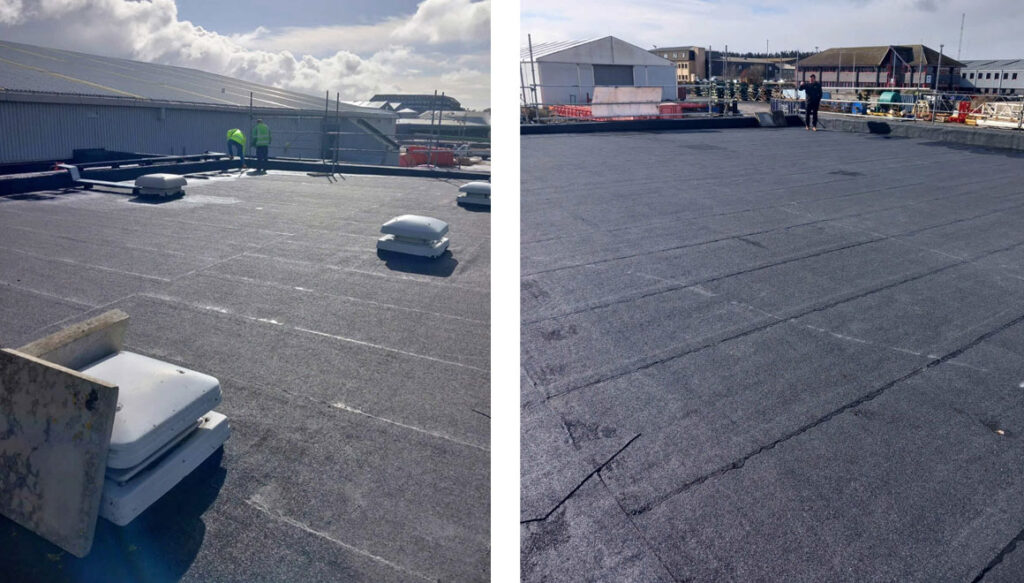 Large flat roof on building in Aberdeen
