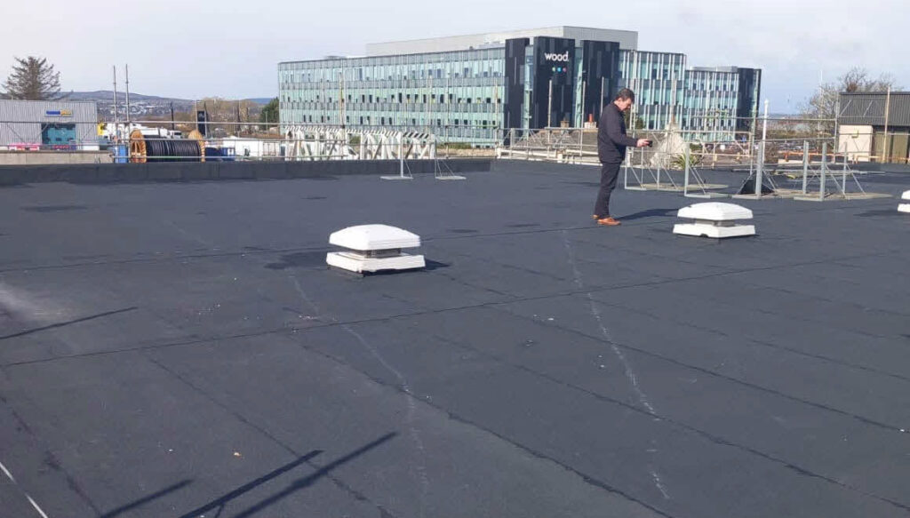 Large flat roof over looking Aberdeen