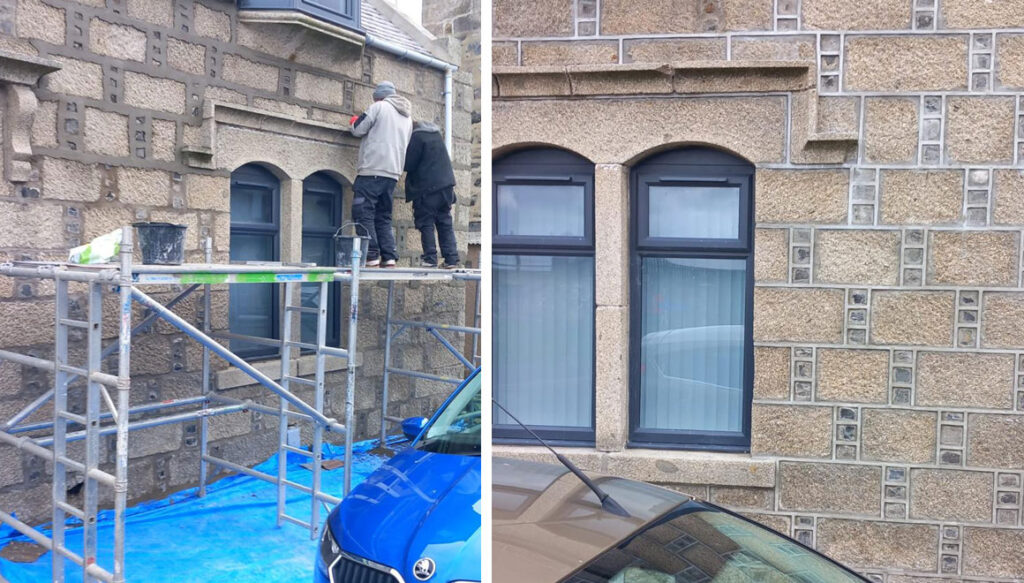 Re-pointing building in Rosehearty, Aberdeenshire