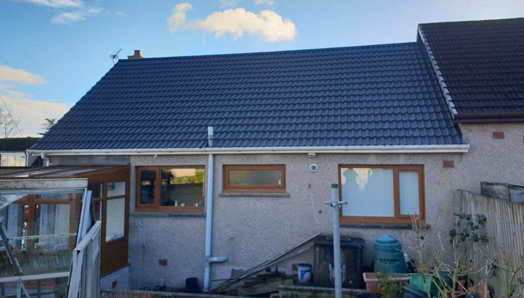 Semi detached bungalow with newly tiled roof
