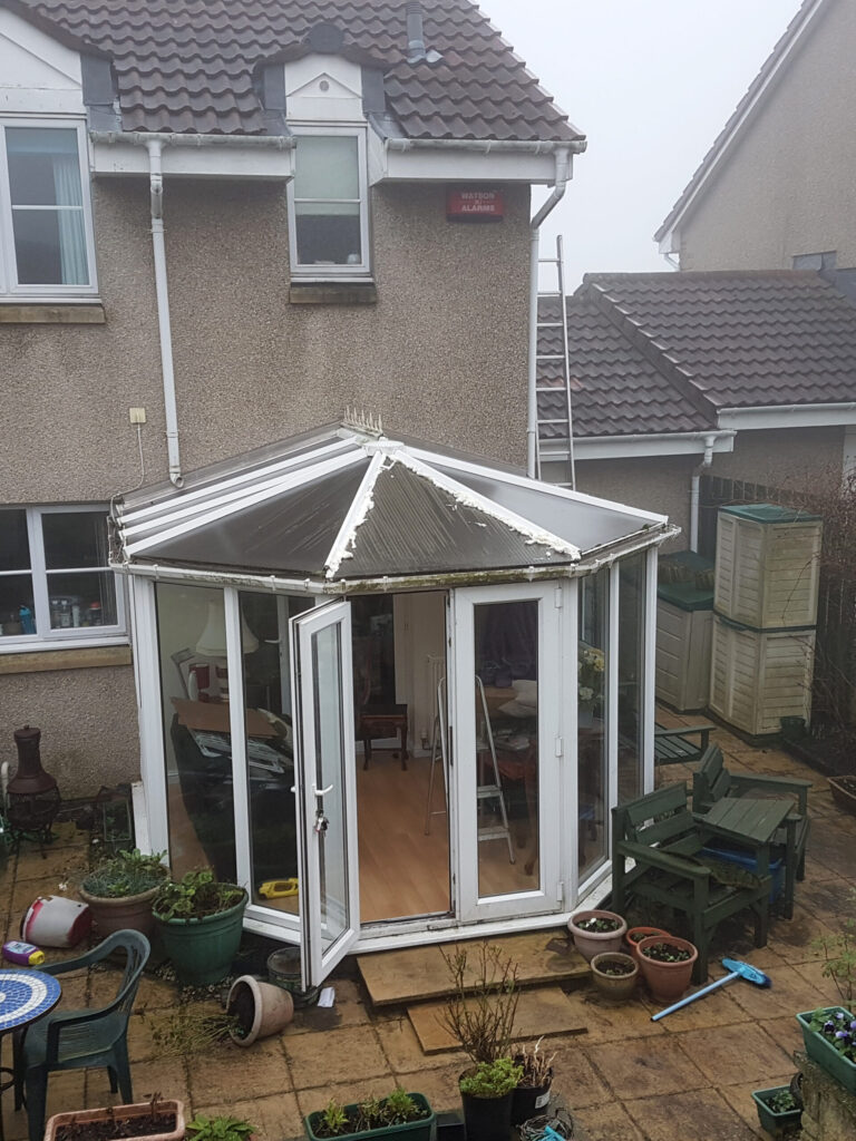 Old conservatory roof in need of replacing Aberdeen